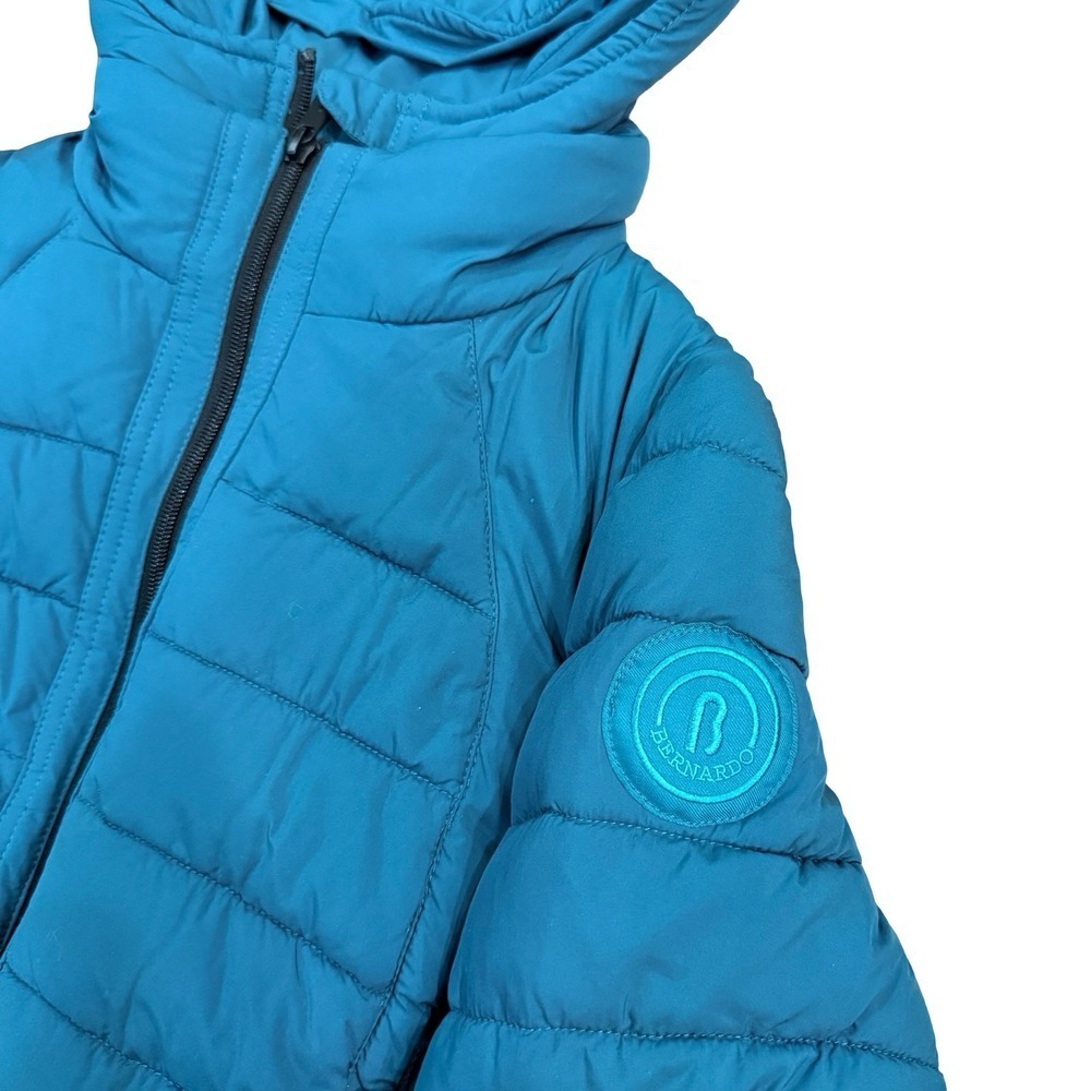 Bernardo Puffer Jacket Teal Blue Hooded Performance Womens XS - Picture 2 of 7